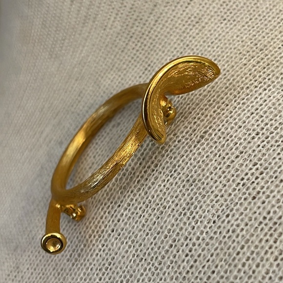 Vintage Napier Goldtone French Horn Pin Musical Instrument - Picture 15 of 16